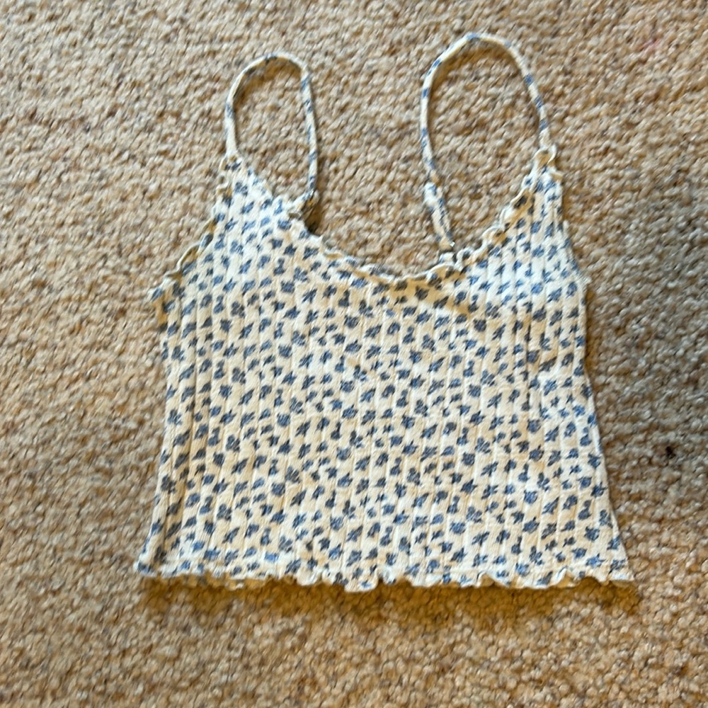 Flower Cropped Tank Top